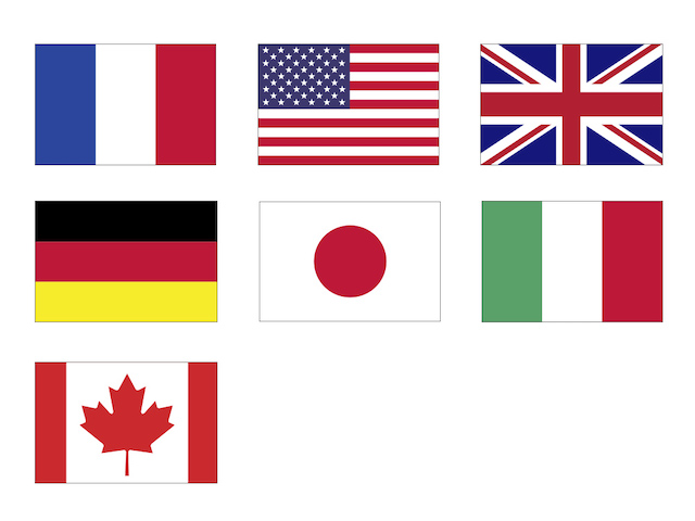 7カ国セット 卓上旗 16×24cm ポリエステル 卓上旗 国旗専門店 国旗shop